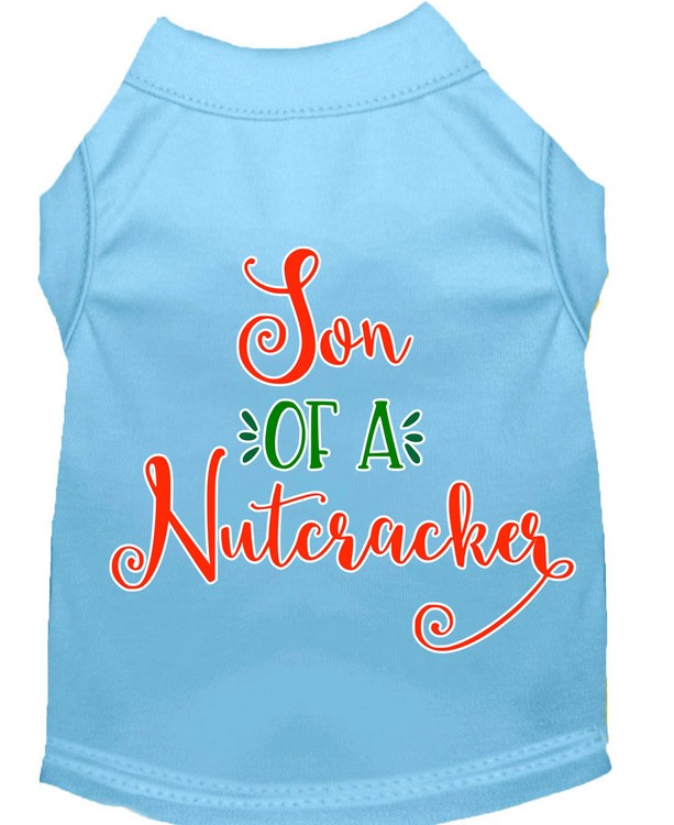 Son of a Nutcracker Screen Print Dog Shirt Baby Blue Lg